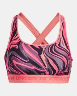 Women's Armour Mid Crossback Printed Sports Bra -Deals Haute Vex Store PS1361042 603 HF