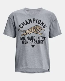 Women's Project Rock Iron Heavyweight Short Sleeve -Deals Haute Vex Store PS1376918 035 HF