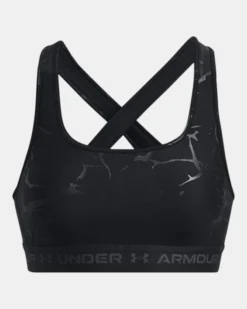 Women's Armour Mid Crossback Emboss Sports Bra -Deals Haute Vex Store PS1378815 001 HF