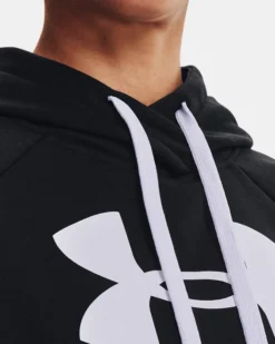 Women's UA Rival Fleece Logo Hoodie -Deals Haute Vex Store V5 1356318 001 COLLAR