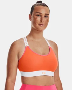 Women's UA Infinity Mid Run Sports Bra -Deals Haute Vex Store V5 1361032 100 FC LG