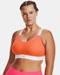 Women's UA Infinity Mid Run Sports Bra -Deals Haute Vex Store V5 1361032 100 FC XL