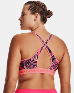 Women's Armour Mid Crossback Printed Sports Bra -Deals Haute Vex Store V5 1361042 603 BC XL