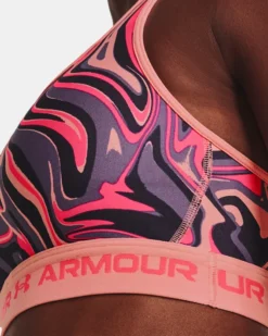 Women's Armour Mid Crossback Printed Sports Bra -Deals Haute Vex Store V5 1361042 603 SIDEDET