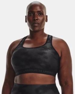 Women's Armour Mid Crossback Print Sports Bra