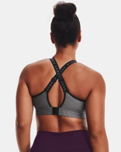 Women's UA Infinity Mid Heather Cover Sports Bra -Deals Haute Vex Store V5 1362948 019 BC LG