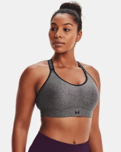 Women's UA Infinity Mid Heather Cover Sports Bra -Deals Haute Vex Store V5 1362948 019 FC LG