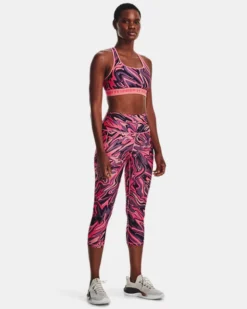 Women's HeatGear No-Slip Waistband Printed Capris -Deals Haute Vex Store V5 1365337 603 FSF