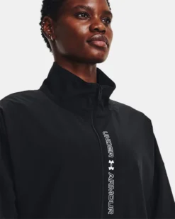 Women's UA Woven Oversized Full-Zip Jacket -Deals Haute Vex Store V5 1369890 002 COLLAR