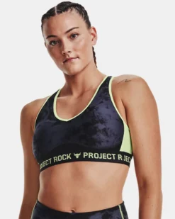 Women's Project Rock Crossback Printed Sports Bra -Deals Haute Vex Store V5 1374640 001 FC MD