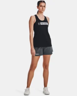 Women's UA Softball Wordmark Bar Tank -Deals Haute Vex Store V5 1377685 001 FSF