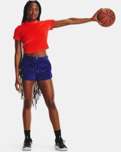 Women's UA Velour Rose Shorts -Deals Haute Vex Store V5 1377859 456 FSF