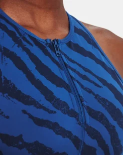 Women's Project Rock Meridian Zip Training Ground Printed Tank -Deals Haute Vex Store V5 1377951 471 COLLAR