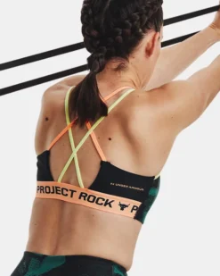 Women's Project Rock Crossback Family Printed Sports Bra -Deals Haute Vex Store V5 1377953 722 FCADD