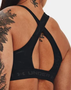 Women's Armour Mid Crossback Emboss Sports Bra -Deals Haute Vex Store V5 1378815 001 BCKDET