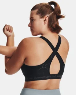 Women's Armour Mid Crossback Emboss Sports Bra -Deals Haute Vex Store V5 1378815 001 BC XL