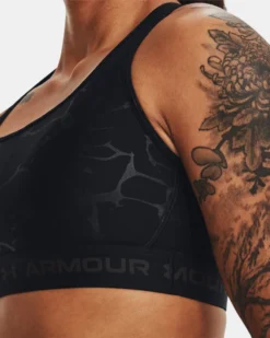 Women's Armour Mid Crossback Emboss Sports Bra -Deals Haute Vex Store V5 1378815 001 SIDEDET